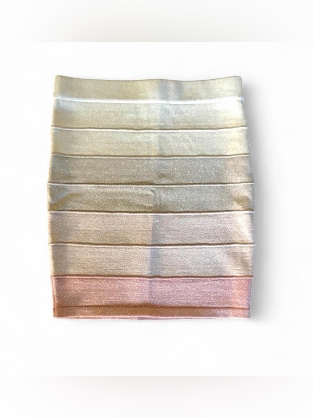 Charlotte Russe Beige Pink Gold Ombré Bandage Skirt Sz S